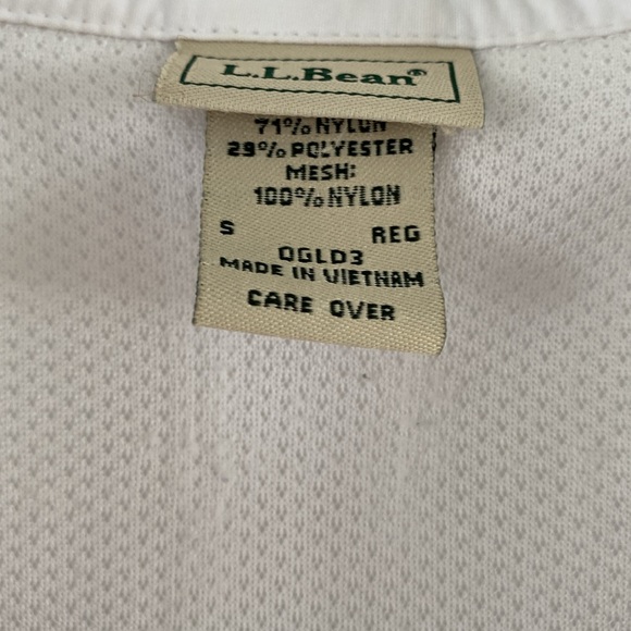 L L BEAN white short sleeve field hike blouse top travel vented pockets S - Picture 2 of 3